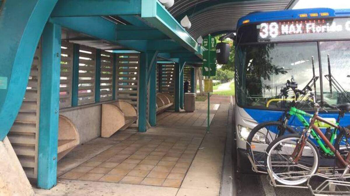 A Miami-Dade Metrobus stop