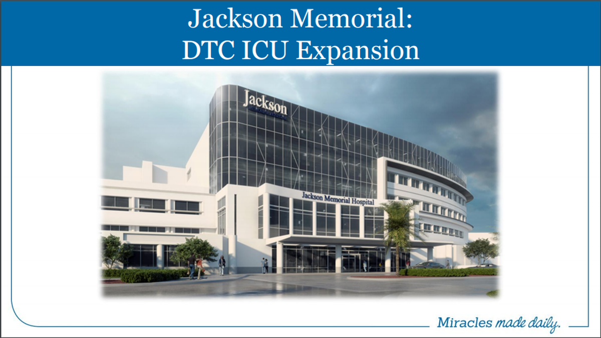 A rendering of a renovated Jackson Memorial Hospital Diagnostic Testing Center, where the health system performs its organ transplants. (Photo provided by Jackson Health System)