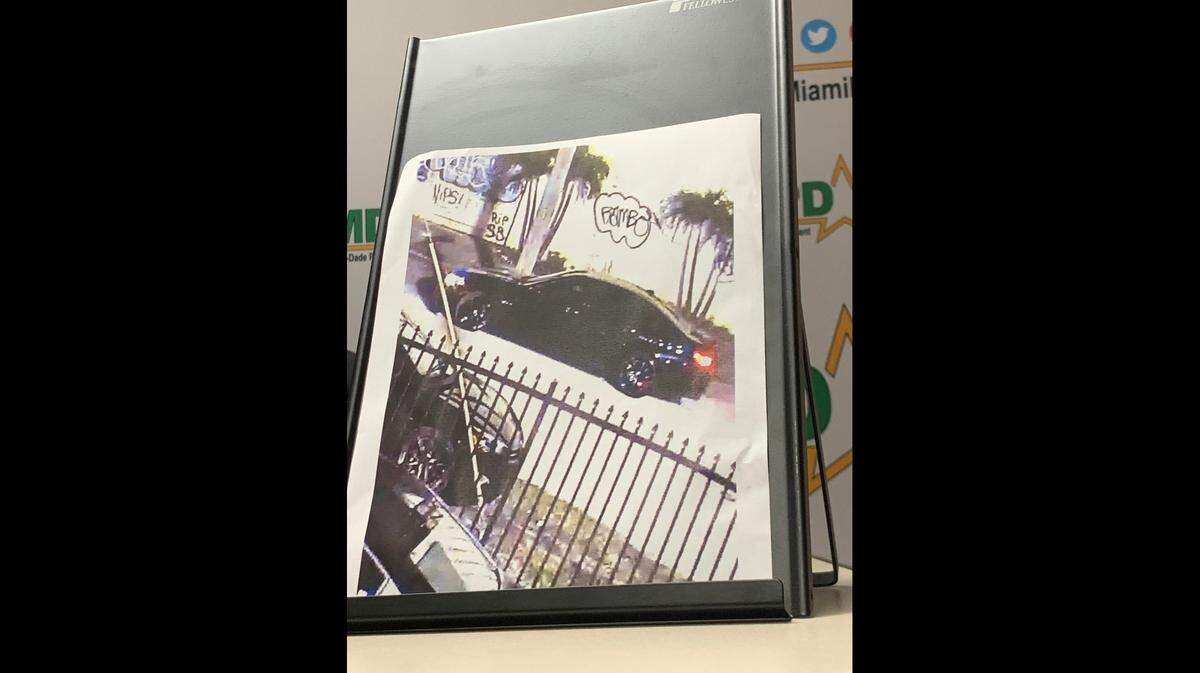 Police are asking the community to contact them if they recognize the dark-colored vehicle in this photo.