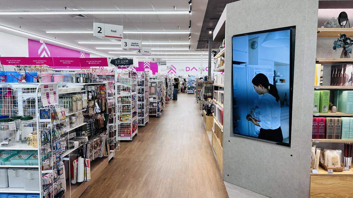 Miles of aisles inside the new Kendall Higate Square Daiso on grand opening week of Feb. 19, 2026.