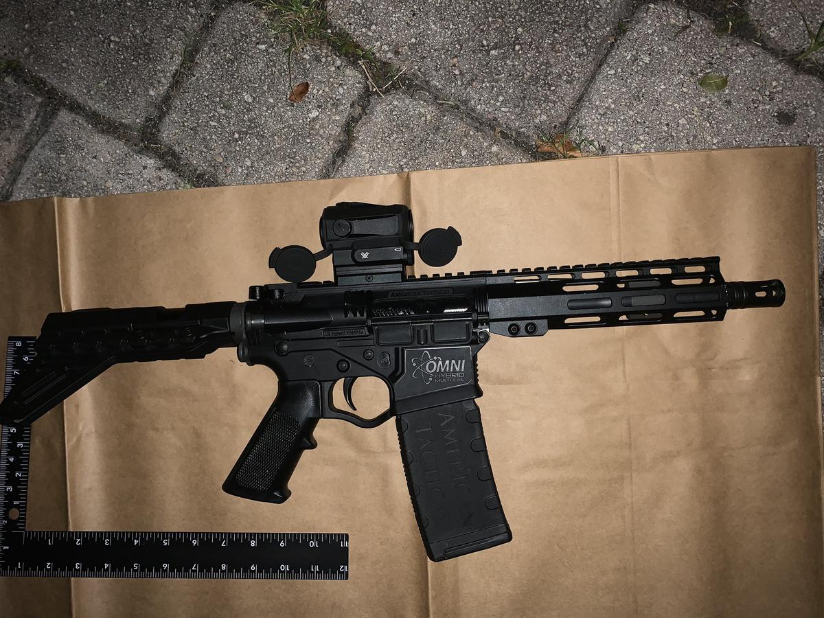 The ATI Omni rifle Miami Beach police say one of the BMW’s passengers had on him and loaded.