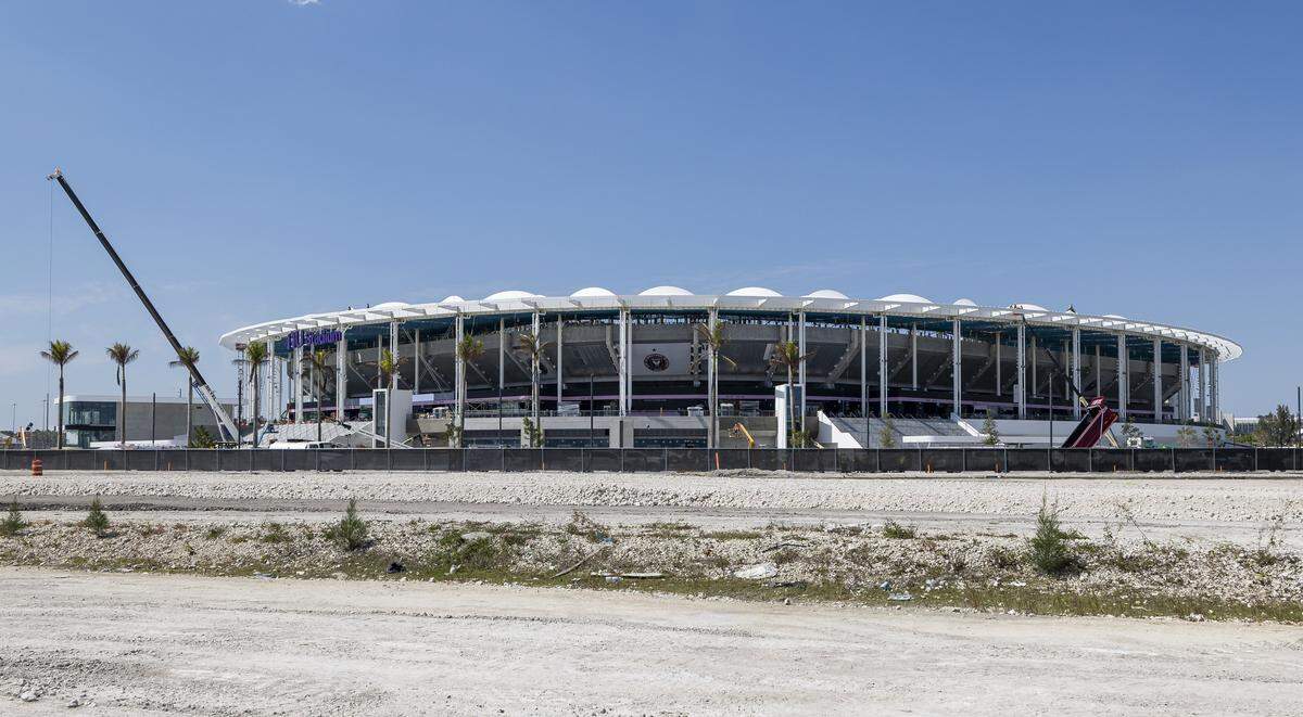 A general view of the construction site of Nu Stadium on Tuesday, March 24, 2026, in Miami, Fla.