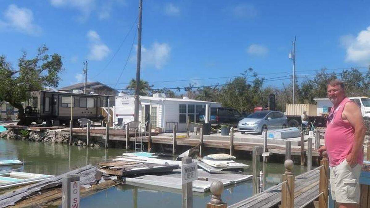 This canal in Marathon remained choked with debris when U.S. Sen. Mario Rubio, R-Fla., visited the city on April 4, 2018. Hurricane Irma struck Sept. 10.