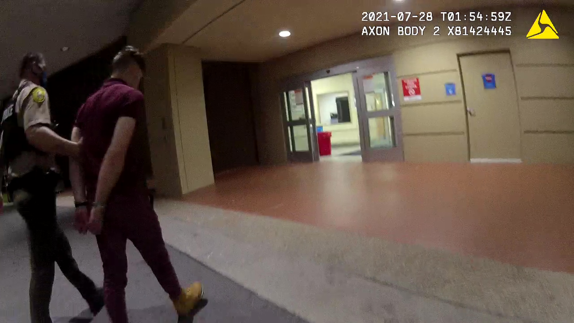 Miami-Dade police had repeatedly taken Richard Hollis in for mental health evaluations. Image from a police body camera on July 28, 2021.