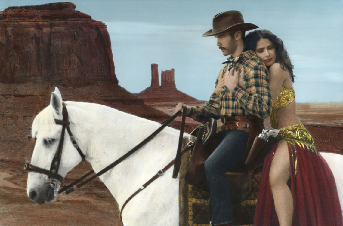 A scene from “I Saved My Belly Dancer,” which is part of PAMM’s permanent collection. The film, starring Salma Hayek, is available to watch on PAMMTV.