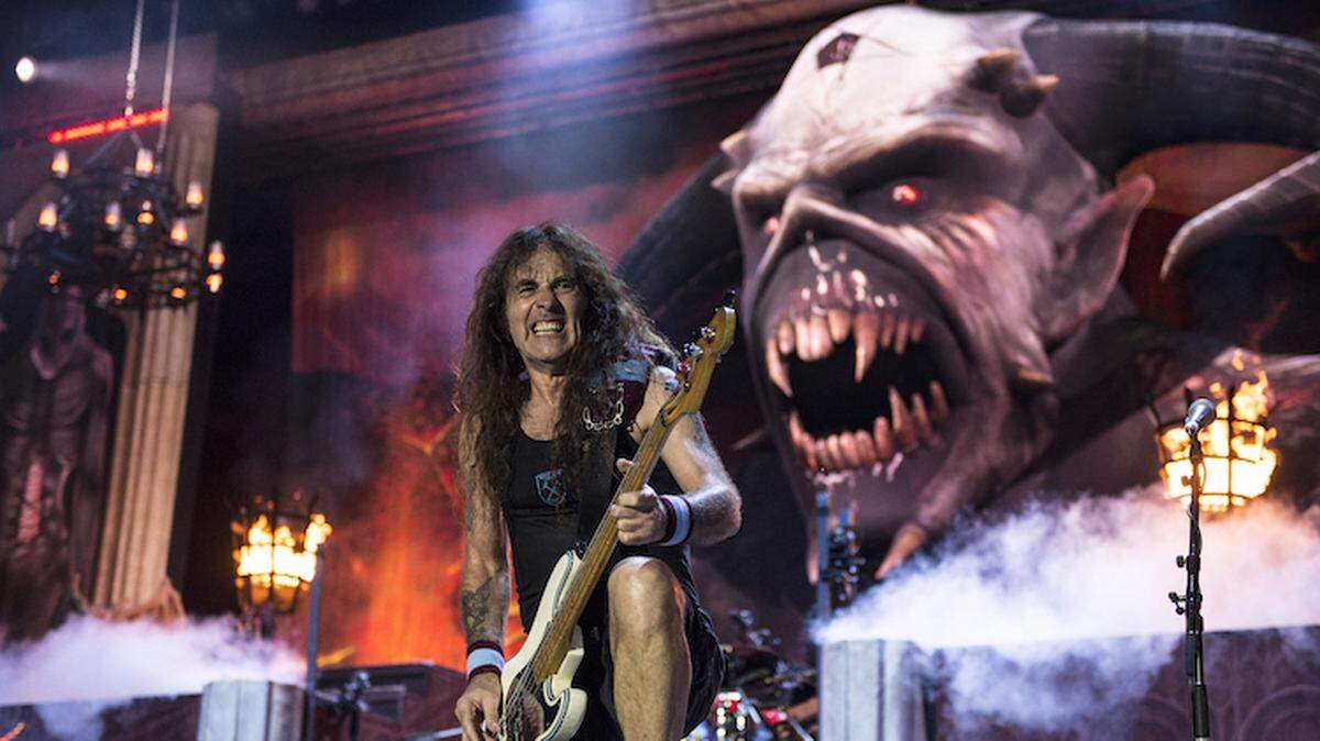 Iron Maiden performs in Madrid in 2018 on its Legacy of the Beast Tour. The British metal band opens its North American leg from Sunrise’s BB&T Center on July 18, 2019.