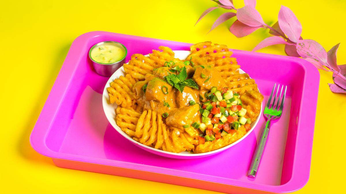 Timon Balloo’s delivery-only Balloo Wallah offers dishes that are designed to hold up to delivery, such as chicken tikka masala served over rice or waffle fries.