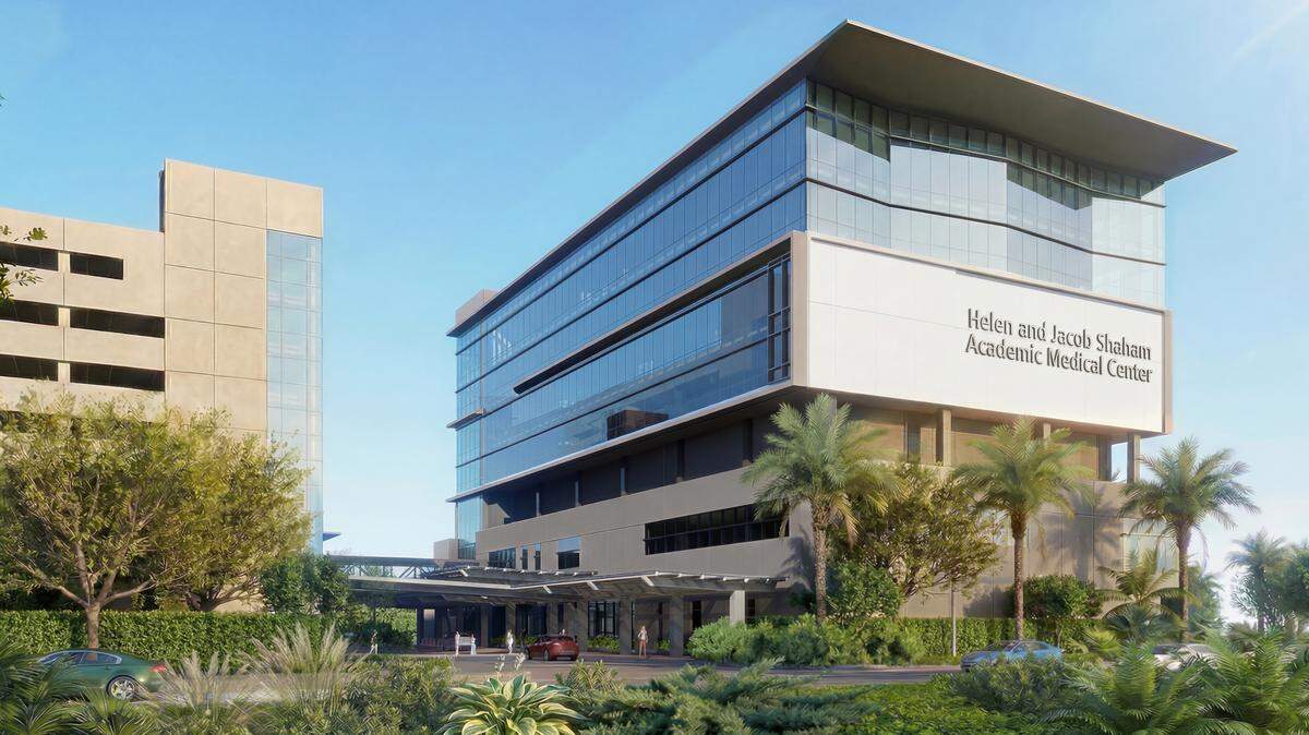 A rendering of the future Helen and Jacob Shaham Academic Medical Center on FIU’s main campus on Southwest Eighth Street.