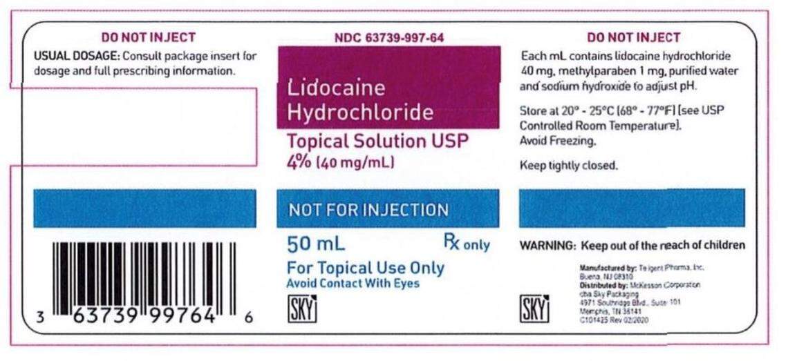 The label for the recalled lidocaine distributed by Sky Packaging.