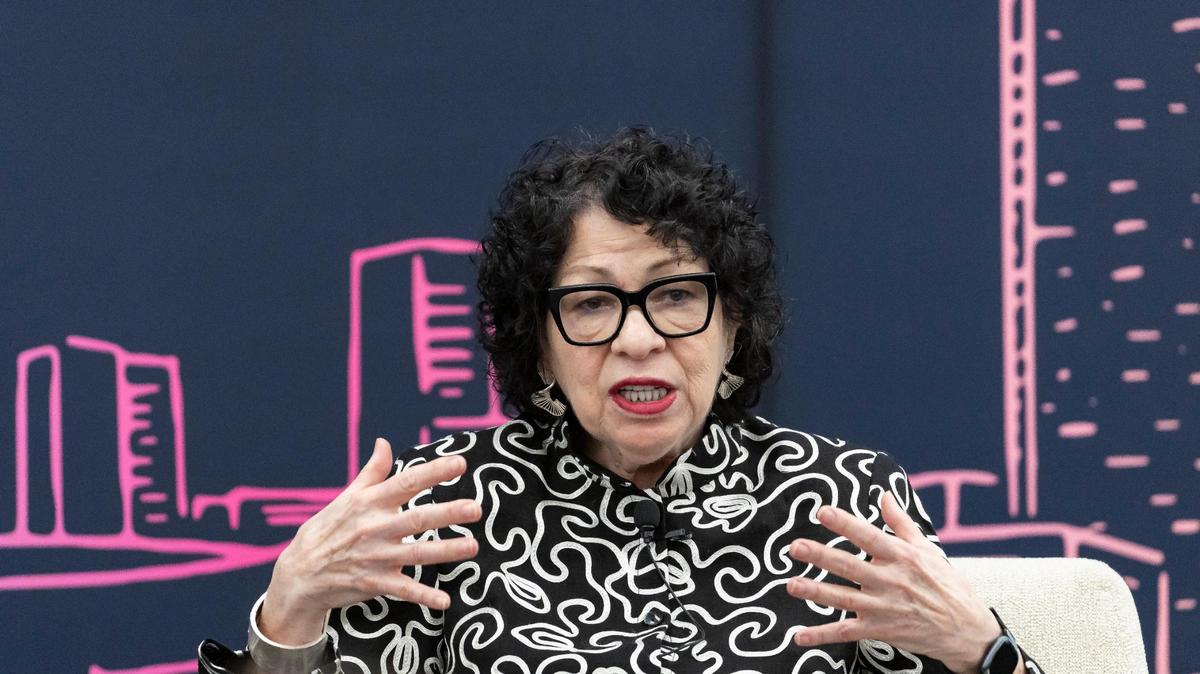 U.S. Supreme Court Justice Sonia Sotomayor speaks at the Miami Dade College Padron Campus on Tuesday, Feb. 11, 2025, in Miami, Fla.