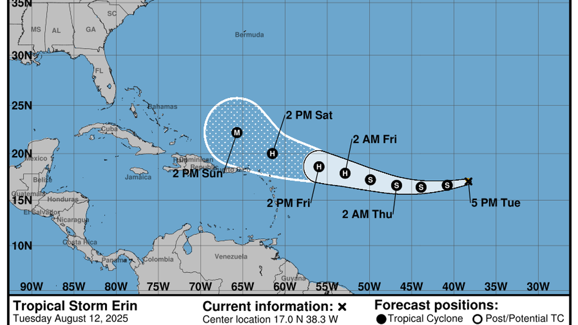 ‘Too early’ to know Tropical Storm Erin’s impacts on Florida, forecasters say