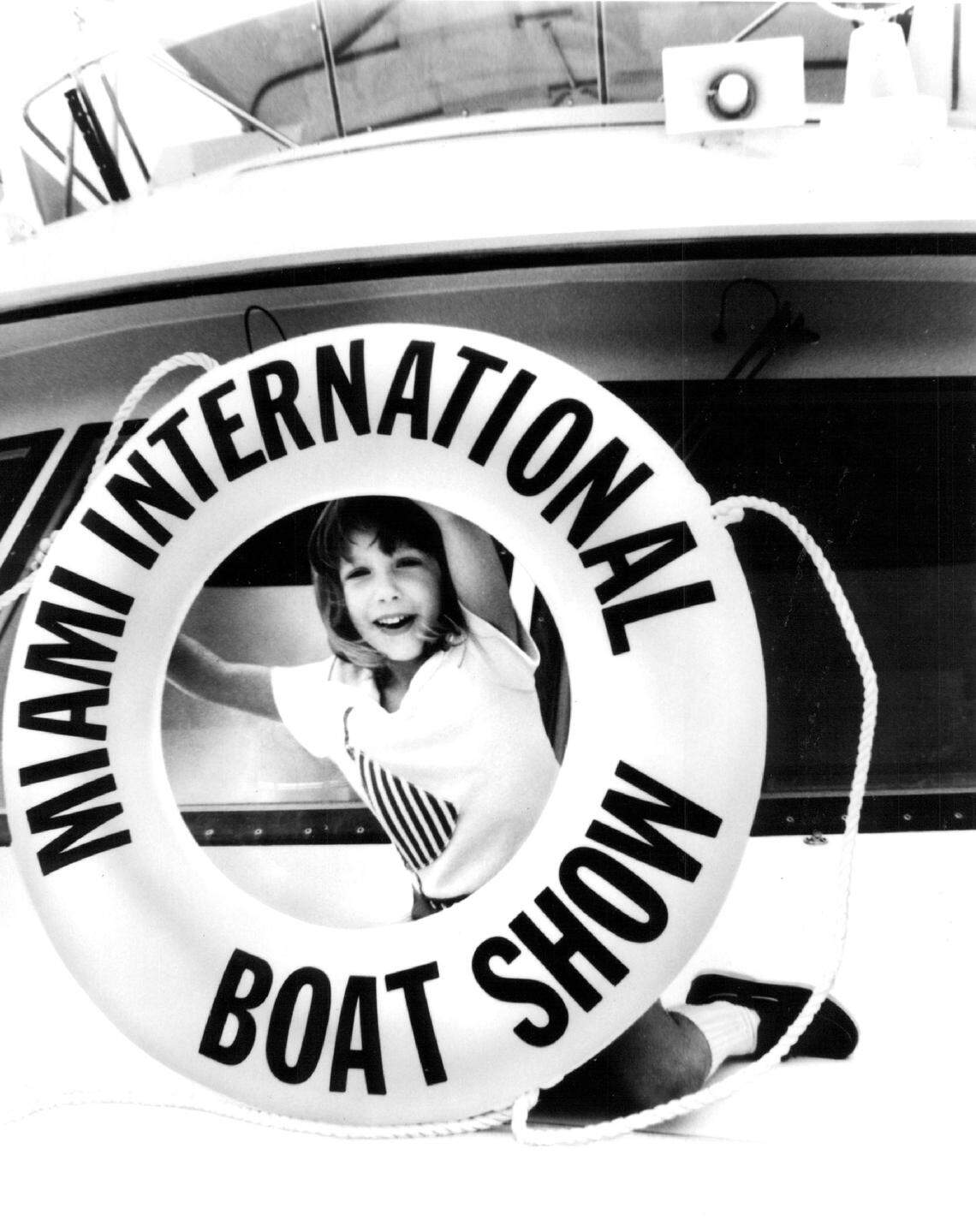 Katherine Clemans promotes the Miami boat show in 1986.