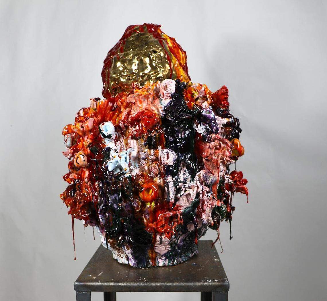 Virginia Leonard’s “It Only Hurts When I Bend” ceramics show is on display at Mindy Solomon Gallery through Nov. 24, 2018.