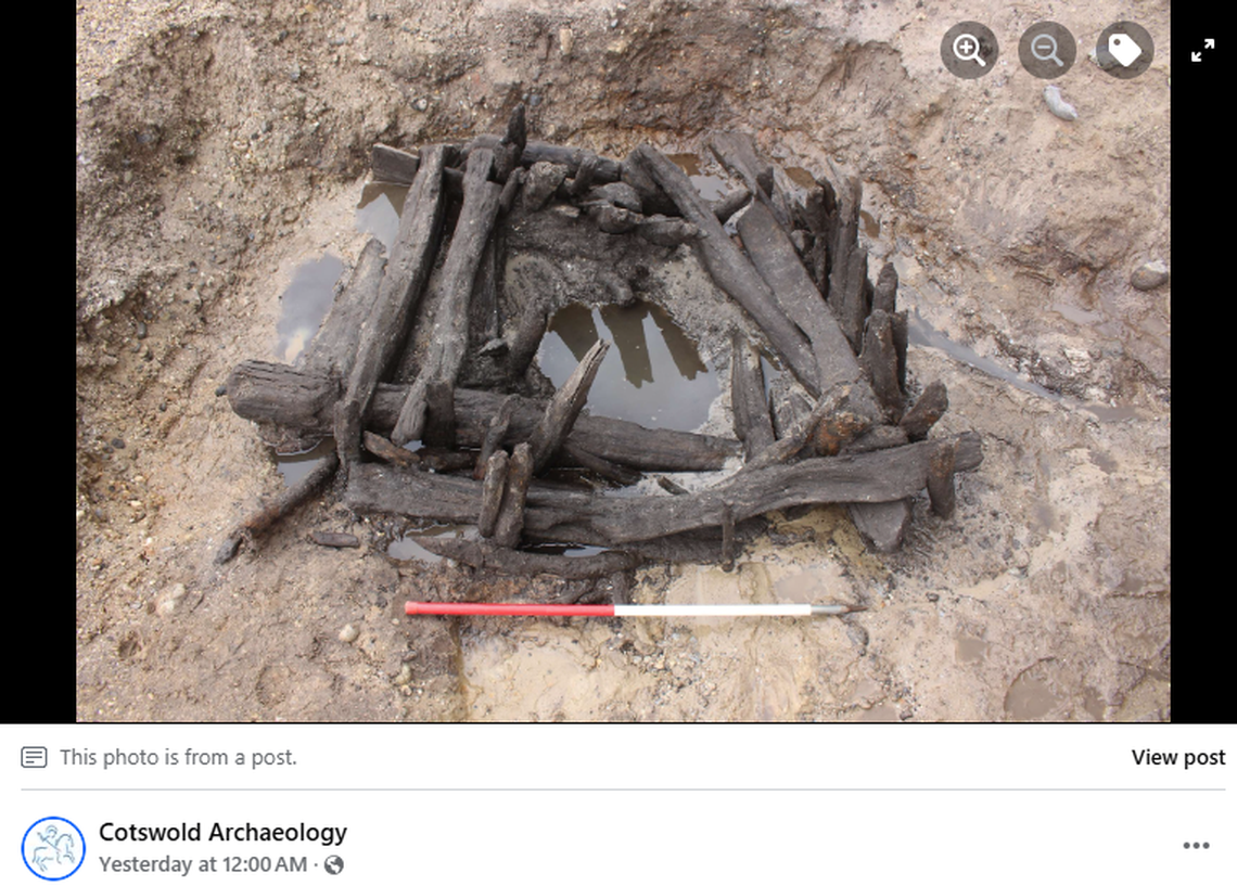 A square box made from oak may have been a Roman well, as the structure is similar to other wells found in the region.