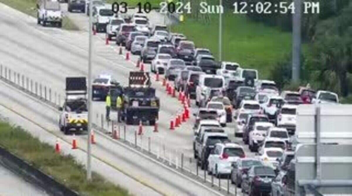 Traffic is directed off Interstate 95 northbound at exit 16, Ives Dairy Road aka Northeast 203rd Street.