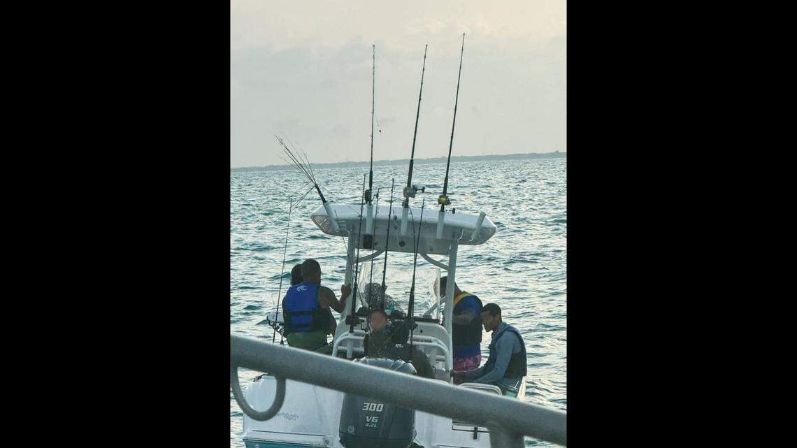 The family was taken ashore and the boat was left anchored, officials say. The owner is working with a salvage and recovery company.