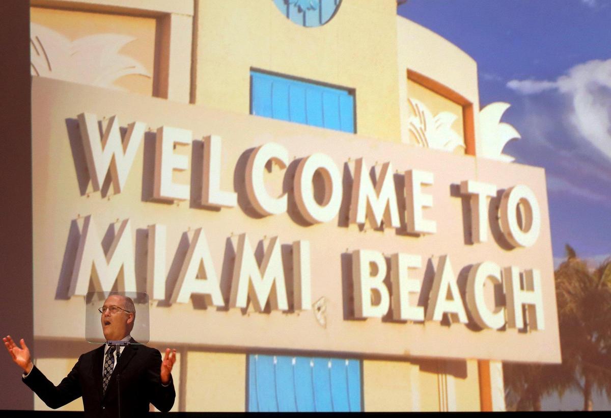 Miami Beach Mayor Dan Gelber gives his 2021 State of the City address at New World Center on Monday, March 15, 2021, in Miami Beach, Florida.
