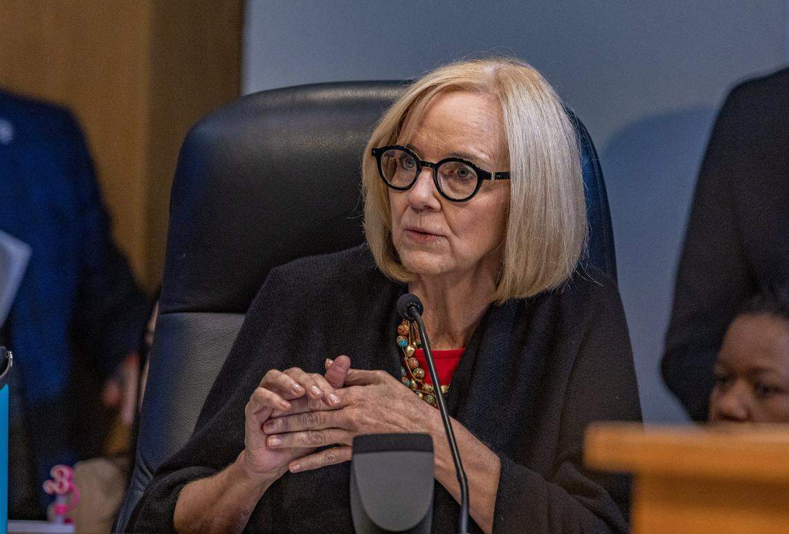 Mayor Eileen Higgins speaks during the first Miami City Commission meeting of 2026, her first meeting as Mayor, at City Hall, on Thursday January 08, 2026.