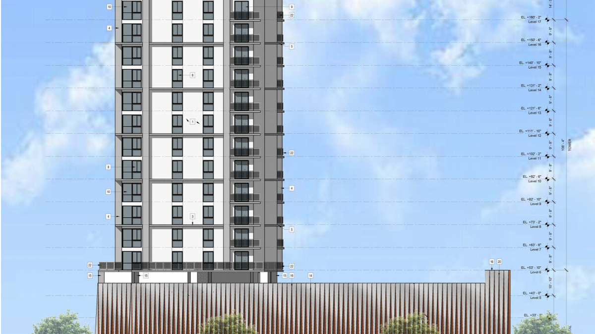 Corwil Architects designed the 18-story apartment building being proposed for Northeast 27th Street and Northeast Second Avenue. Above: A rendering of the project.