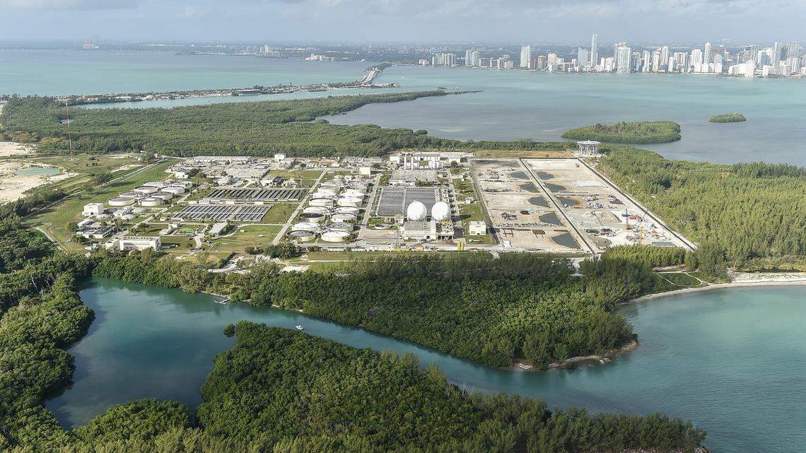 Miami is considering a plan to move homeless people to a piece of land north of the Miami-Dade Water and Sewer wastewater treatment plant on Virginia Key.