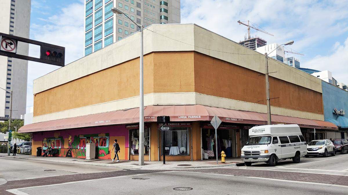 The property at 100 N. Miami Ave. shown above is one among five properties on the market