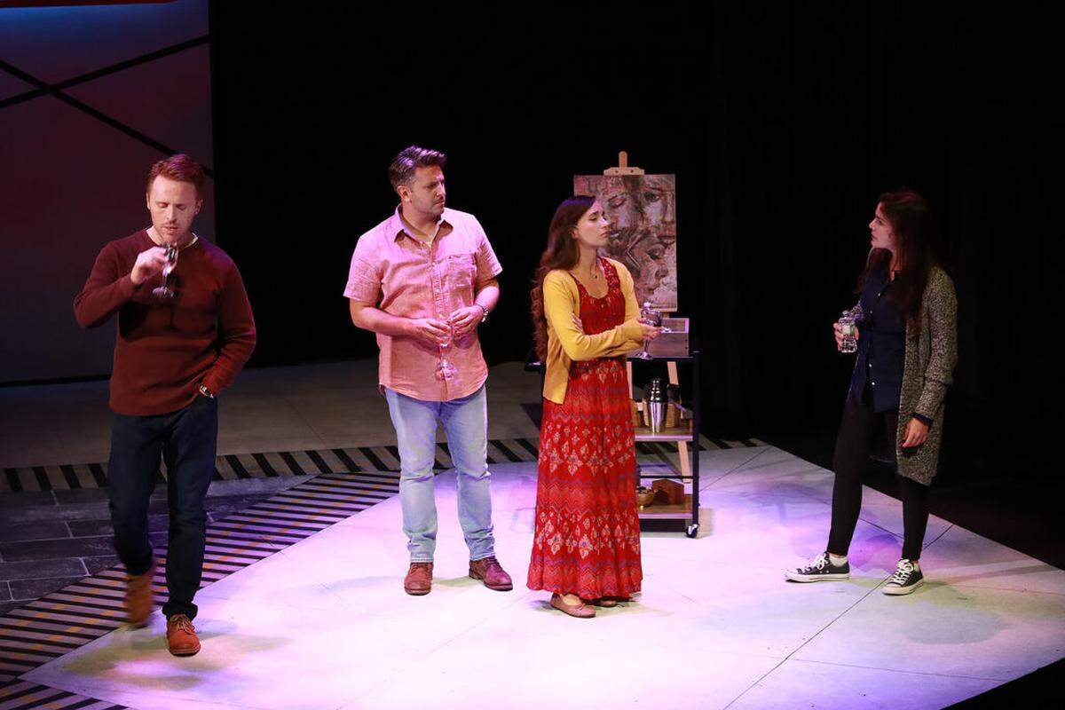 Iain Batchelor, Ryan Didato, Krystal Millie Valdes and Gaby Tortoledo in “The Girl On The Train” at Actors’ Playhouse at the Miracle Theatre.