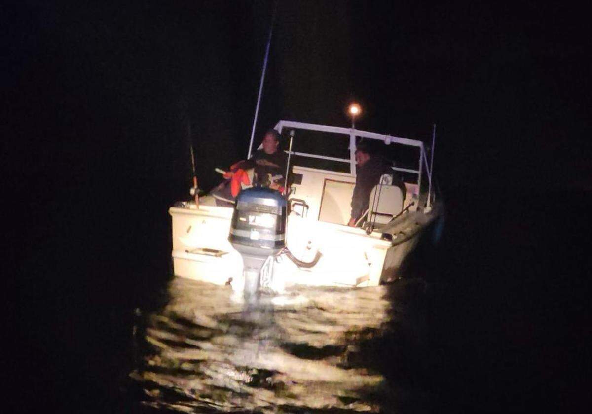 The Cris Craft boat on which the Coast Guard says they found Juan Gonzales and his stepson.