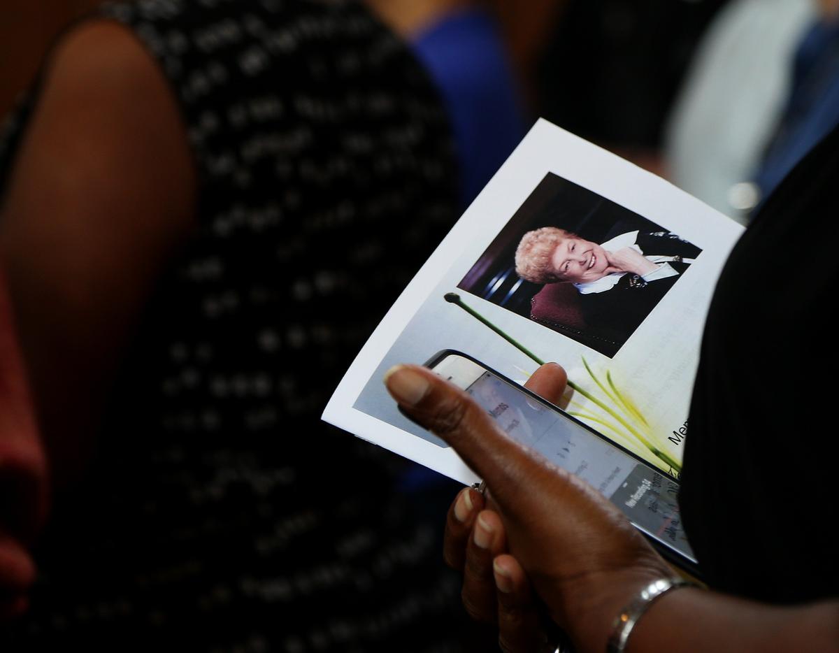 Students, family, friends and faculty members attend a memorial service to honor and remember the late Sister Jeanne O’Laughlin at the Cor Jesu Chapel at Barry University on Oct. 1, 2019. She was the fifth president of Barry University from 1981 to 2004 and a longtime leader in South Florida.