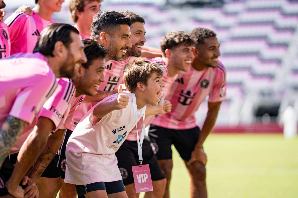 Inter Miami players spent the day with Make-A-Wish Children at Chase Stadium on Apr. 15, 2025.