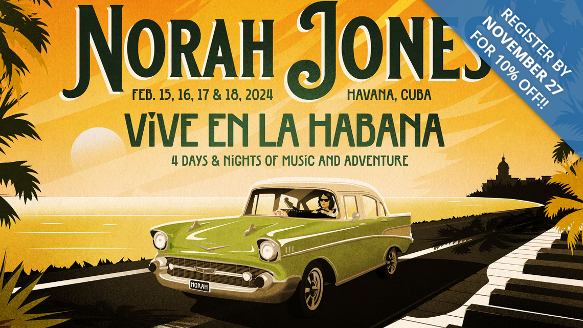 Screenshot of a website marketing Norah Jones’ concerts in Havana.
