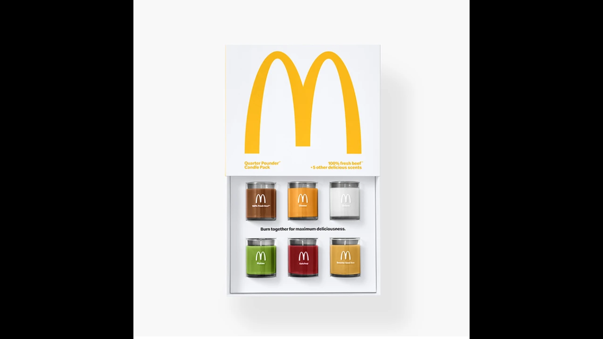 McDonald’s is release a new candle set that smells like its iconic Quarter-Pounder burger.
