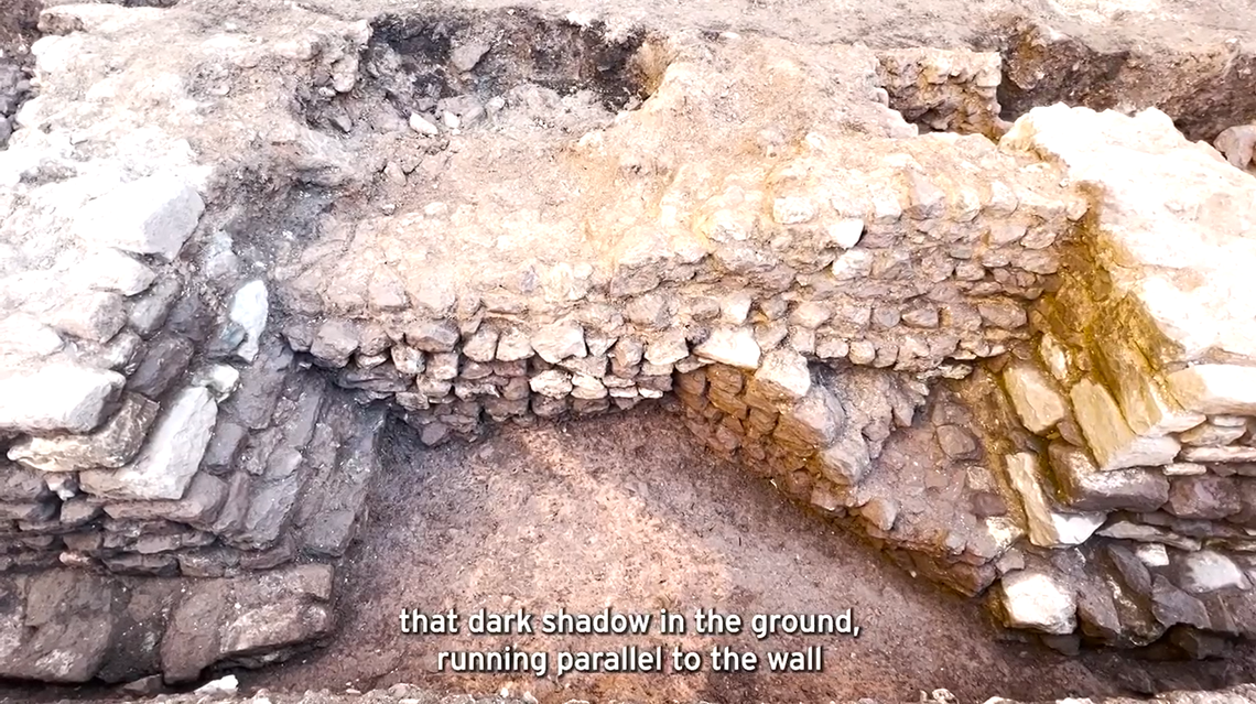 A close-up photo looking down into the ruins.