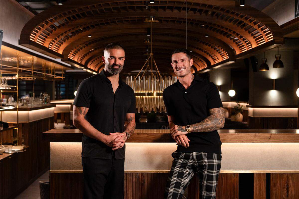 Mikey Tanha and Tosh Berman, co-founders of the Noble 33 hospitality group pictured here at their restaurant Sparrow Italia, opened Casa Madera in December 2024.