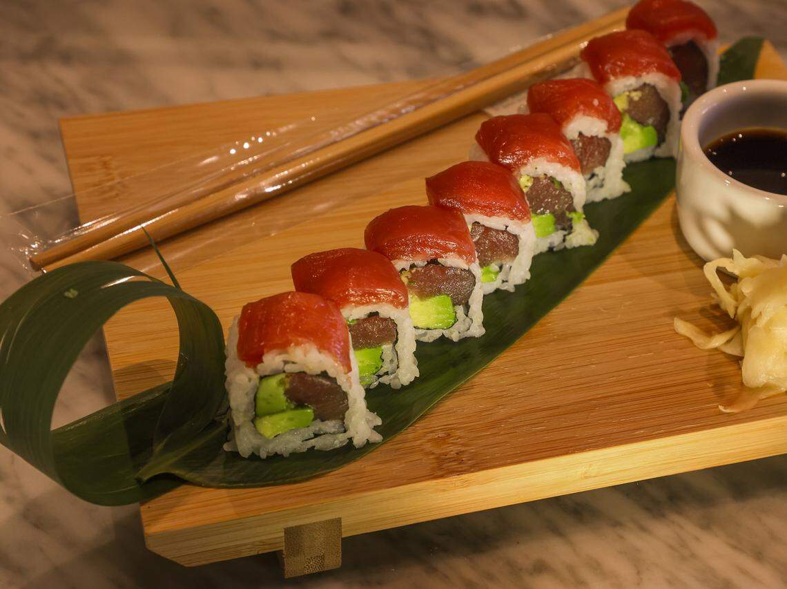 Tuna Avocado Roll is on the menu at the new Casa Tua Cucina in Miami's Wynwood Art District on Thursday, April 16, 2026. Casa Tua Cucina in Wynwood, a spacious, upscale Italian food hall and restaurant features an open layout with high ceilings, communal tables, and multiple dedicated dining areas-making it suitable for both intimate dinners and larger group gatherings.