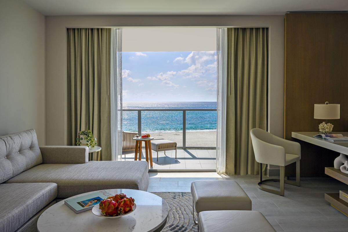 A junior suite, ocean view, balcony view at Amrit Ocean Resort