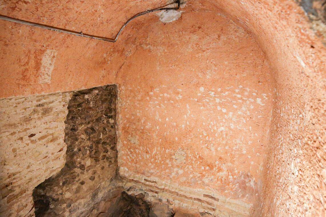 A restored section of the upper level of the Roman pool complex.
