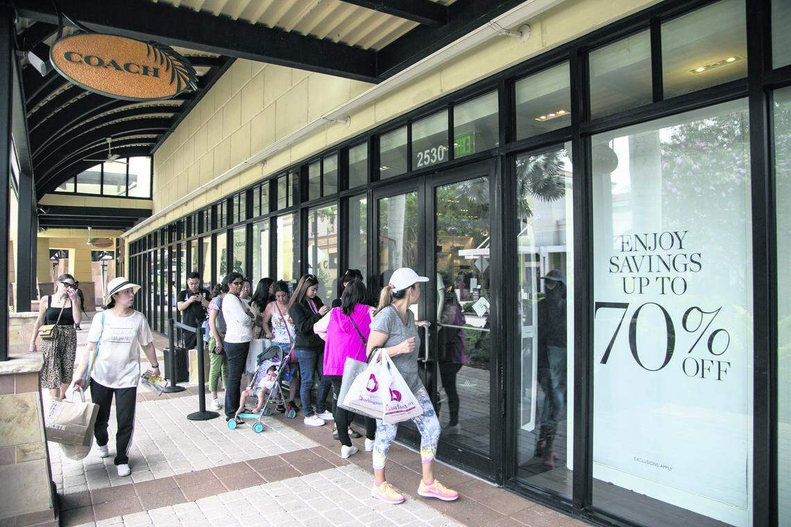 The Colonnade area of Sawgrass Mills is home to luxury shops including Coach.