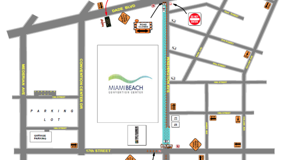 A map of the road closures from 2 p.m. to midnight on Saturday, October 6.