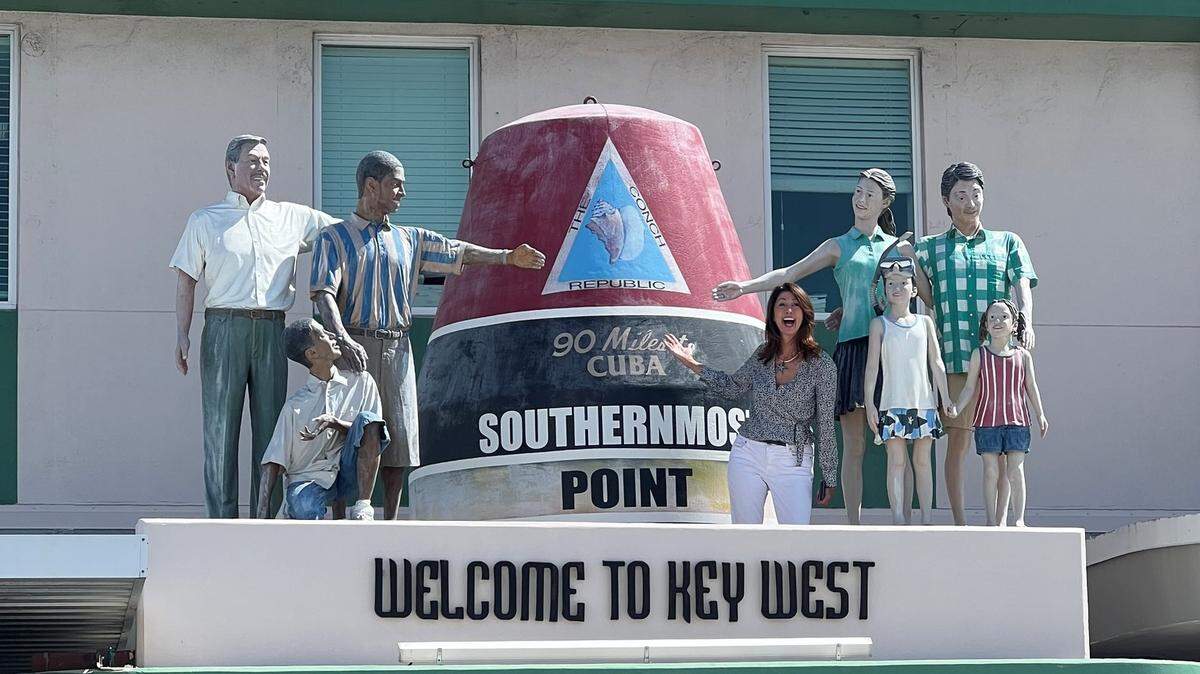 The ‘Happy Family’ display is normally situated above the entrance way of Key West International Airport.