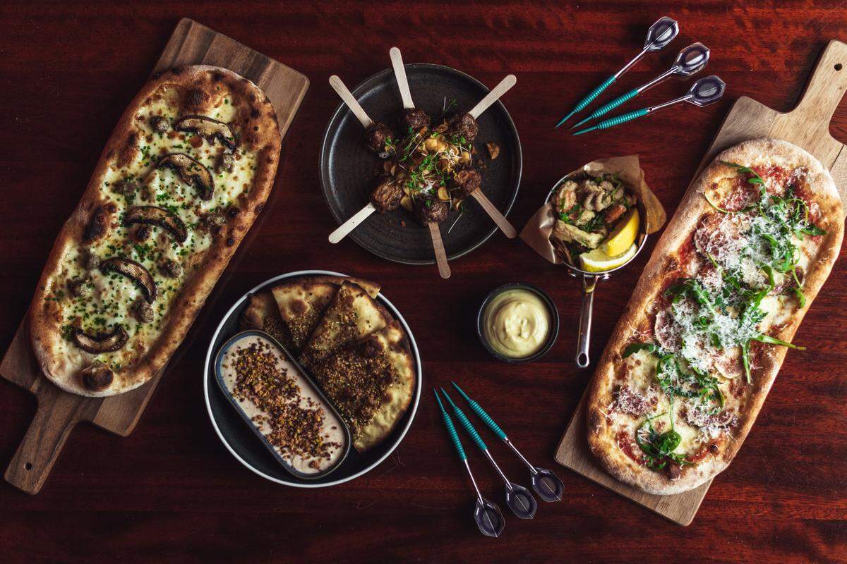 Flatbreads and some of the other menu offerings at Oche.