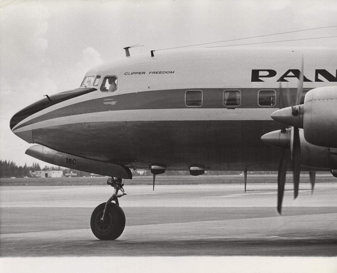 A Pan Am plane in Miami in 1961.