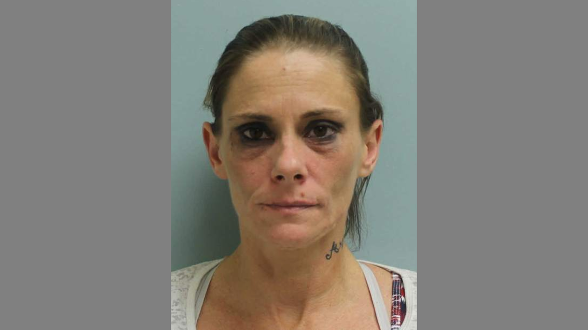 Terri Downs-Hayes hid herself in a suitcase near pit bulls in Van Meter, Pennsylvania, when Westmoreland County Sheriff’s officers looked for the fugitive, who has eluded officers since October, police say.