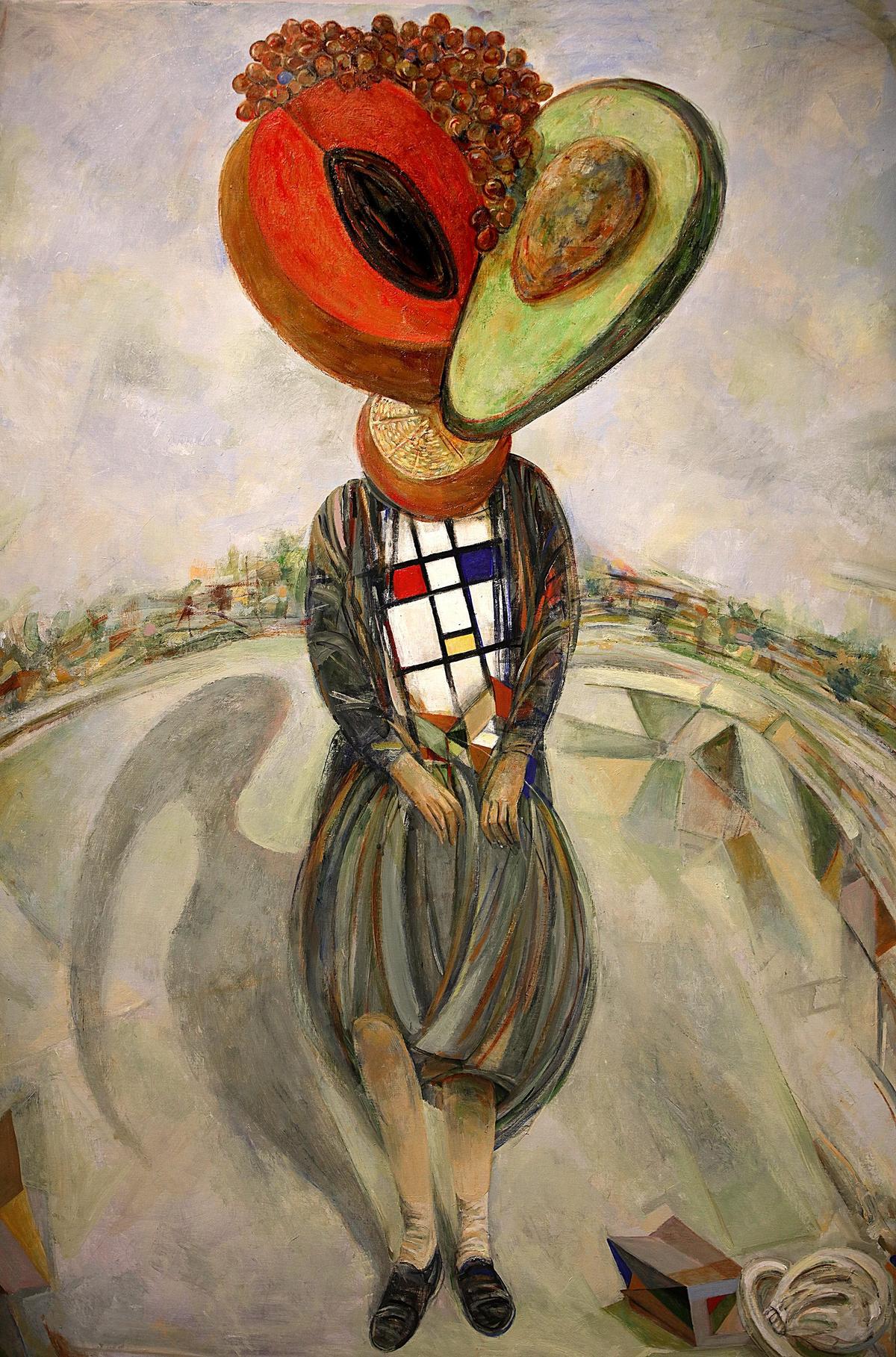 “Arcimboldo, Diane Arbus, Mondrian Ghost”, Oil on Canvas 70X48, by Cuban master artist Arturo Rodriguez, from of his show “Arcimboldo’s Ghost” at LnS Gallery in Miami.