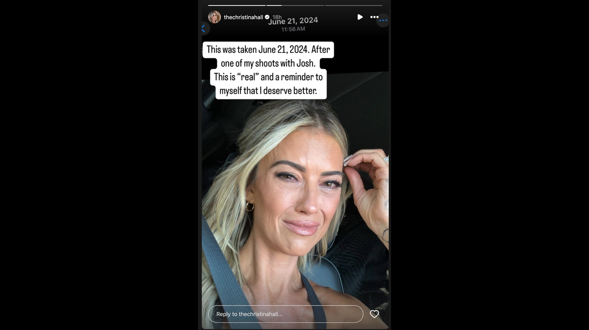 Christina Haack shares crying selfie on Instagram.