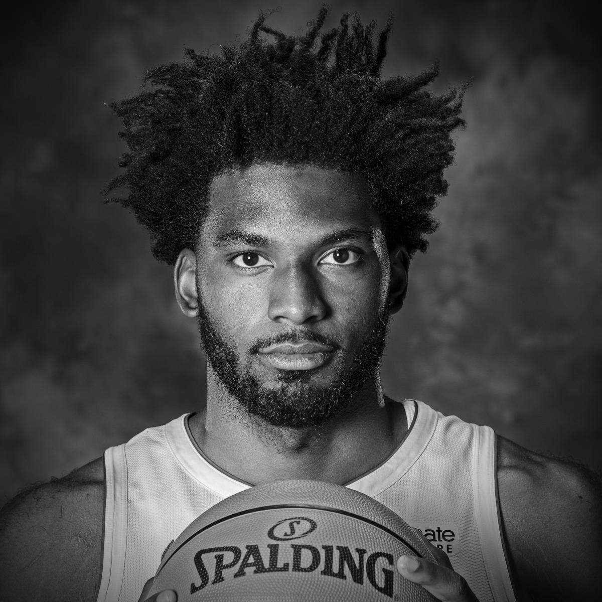 Miami Heat forward Justise Winslow (20) poses during Miami Heat media day at the American Airlines Arena in Miami on Monday, September 24, 2018.