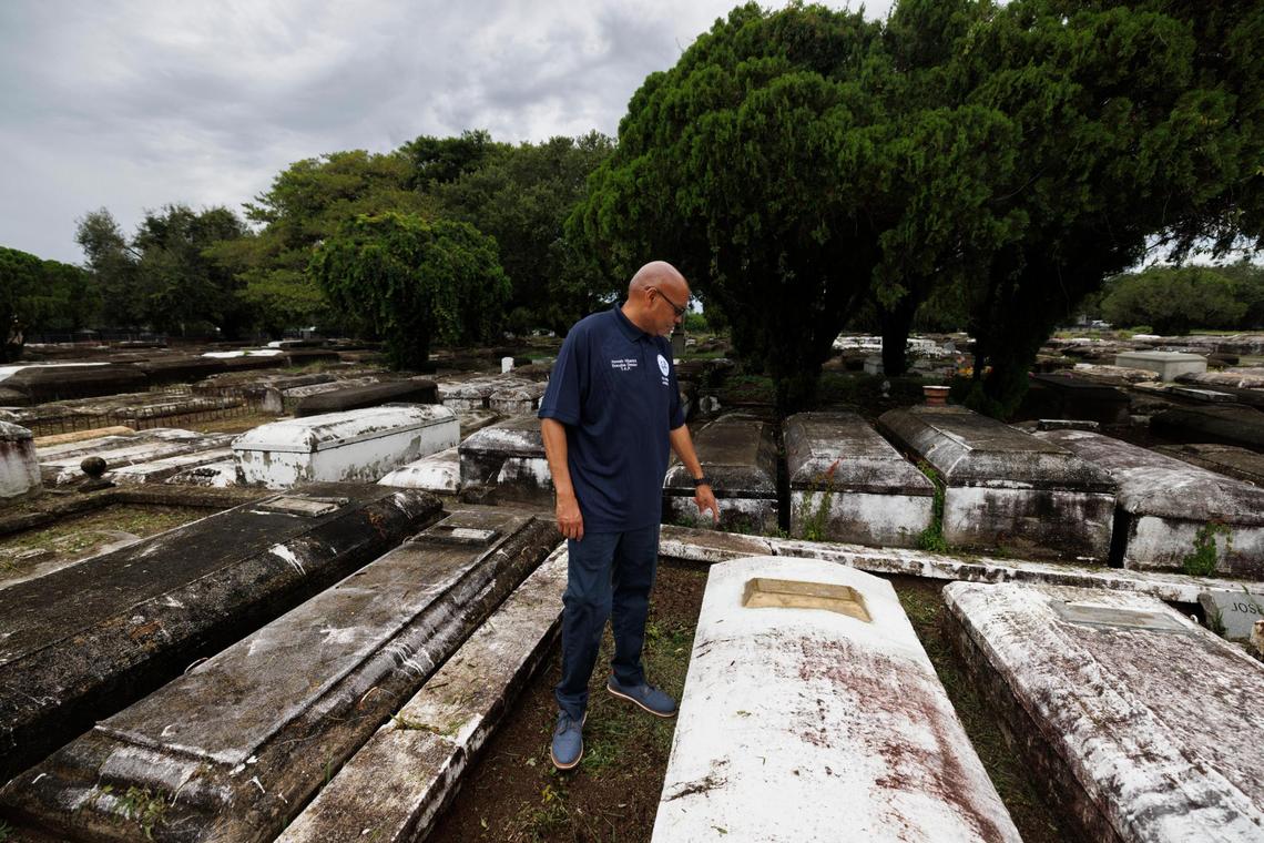 Kenneth Kilpatrick, president of the Brownsville Civic Neighborhood Association, visits Lincoln Memorial Cemetery in the Brownsville neighborhood.