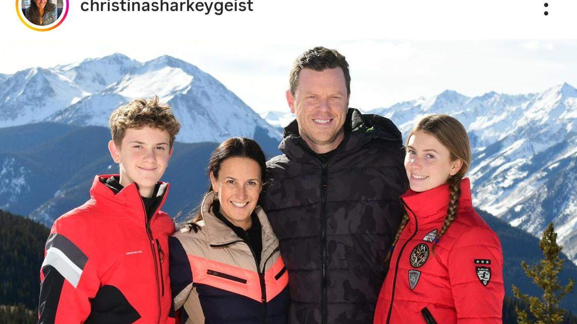willie geist with wife christina and two kids