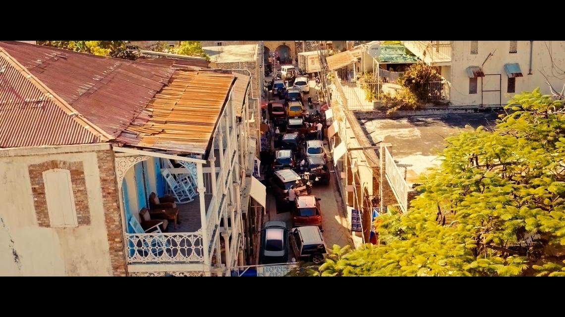 A scene from Haiti’s long-awaited dark comedy, “Kidnapping Inc.”