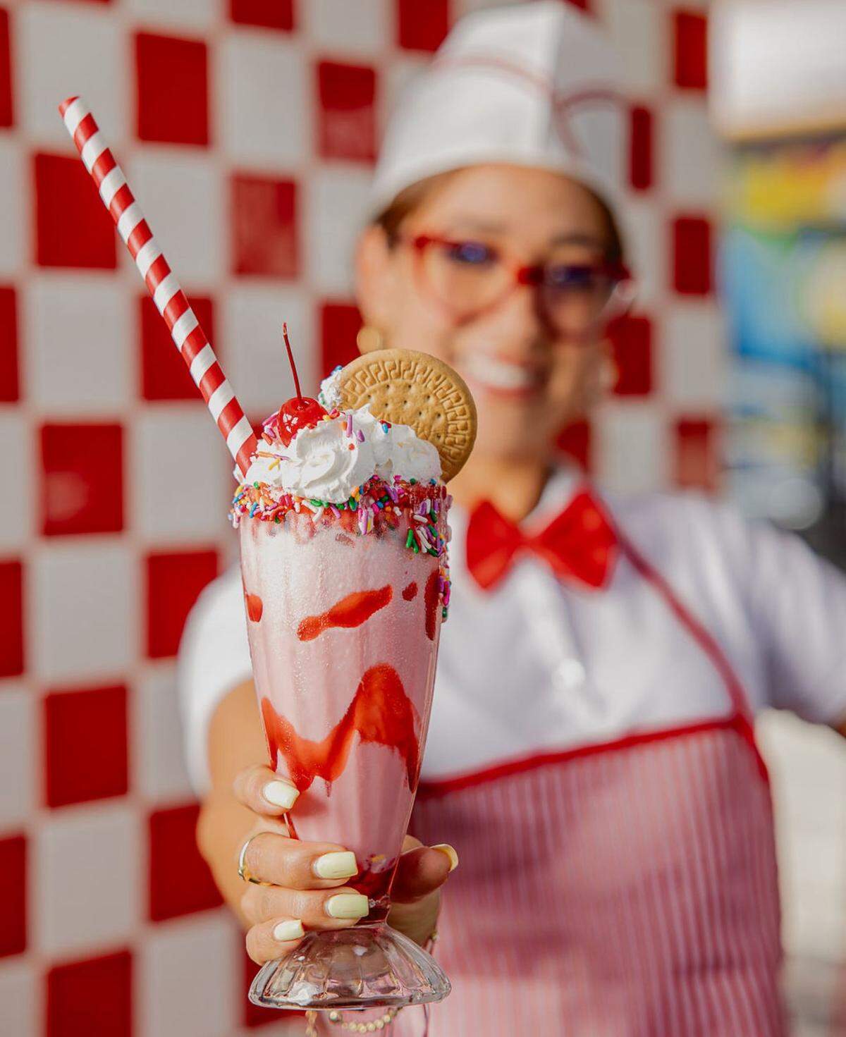 The diner also serves milkshakes and desserts.