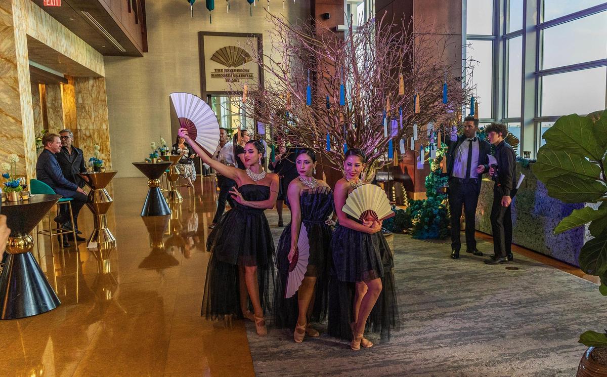 Performers in the lobby of The Mandarin Oriental, Miami on Thursday May 15, 2025.